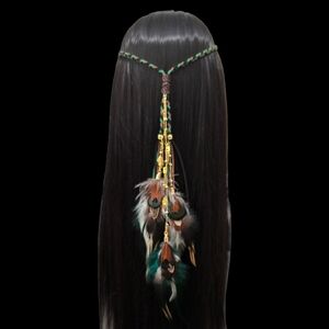 Bohemian Braided Headband with Gold Chains